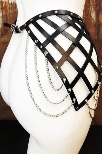 Arnés Negro de Cadera con Cadenas. - Imagen 2