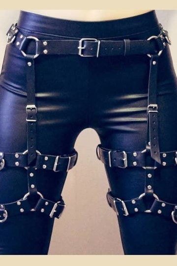 Arnes Negro Liguero de Polipiel - Imagen 1