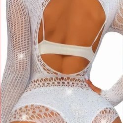 Body blanco malla con pedreria. - Imagen 2