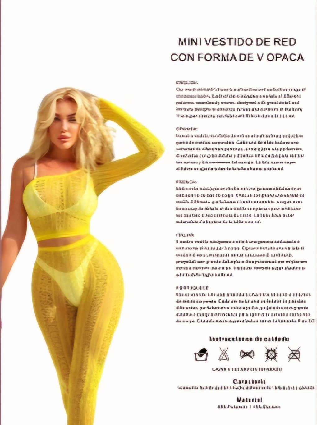 Conjunto amarillo de malla. - Imagen 2