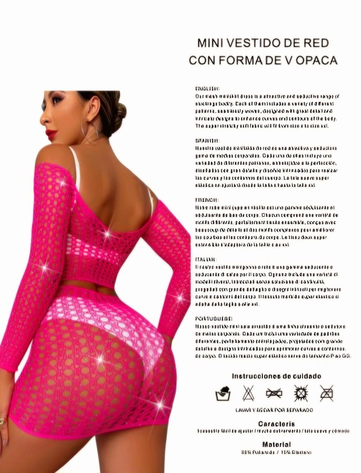 Conjunto de dos piezas de malla con pedrería. - Imagen 2