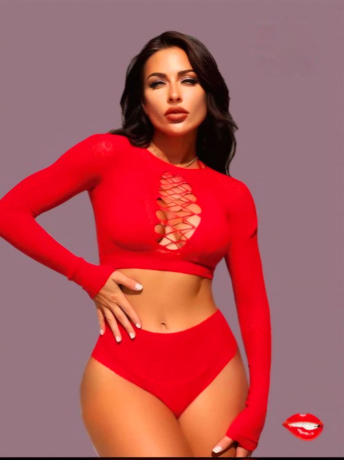 Conjunto rojo de Malla. - Imagen 1