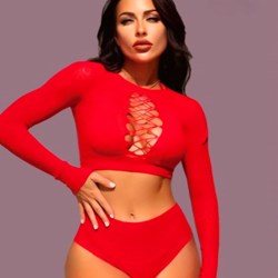 Conjunto rojo de Malla. - Imagen 1