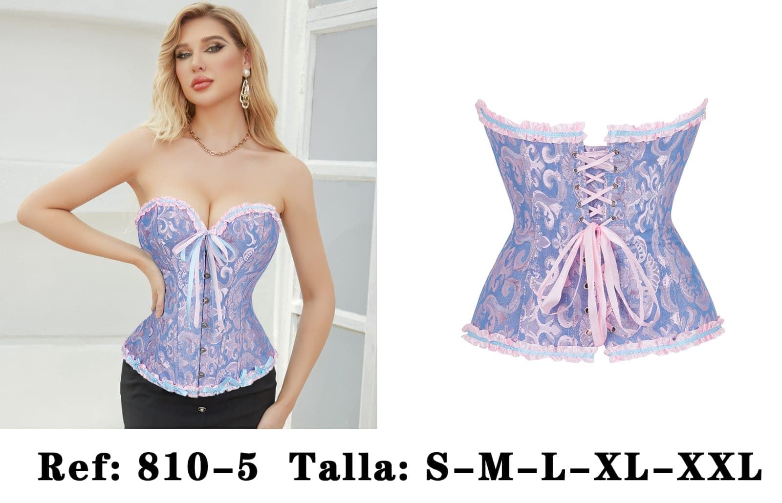 Corset azul Atenea. - Imagen 4