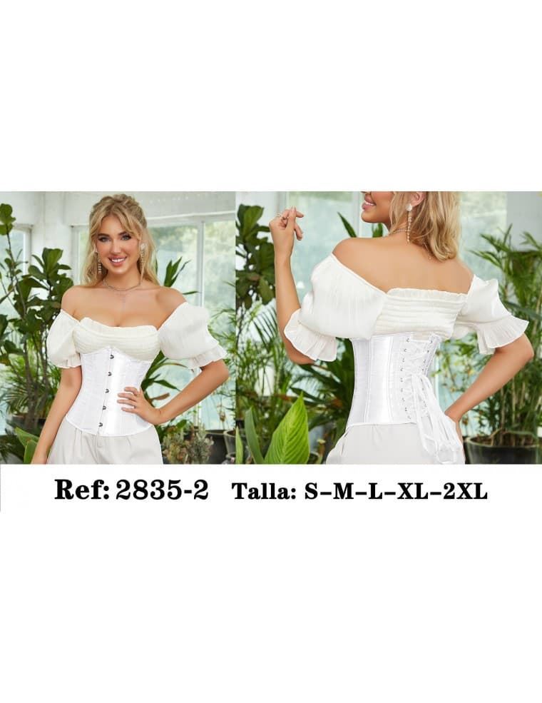 Corset bajo pecho underbust en color blanco. - Imagen 3