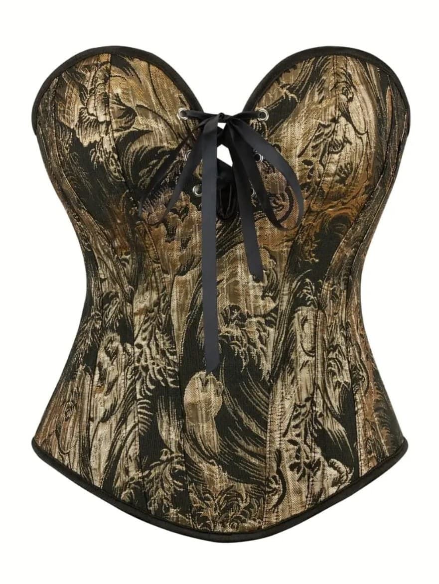 Corset dorado con escote corazón - Imagen 3