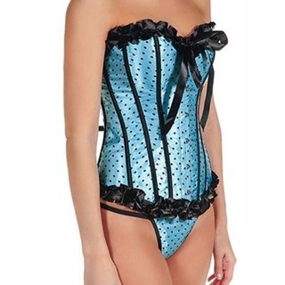 Corset Irene Azul con Topos Negros - Imagen 2