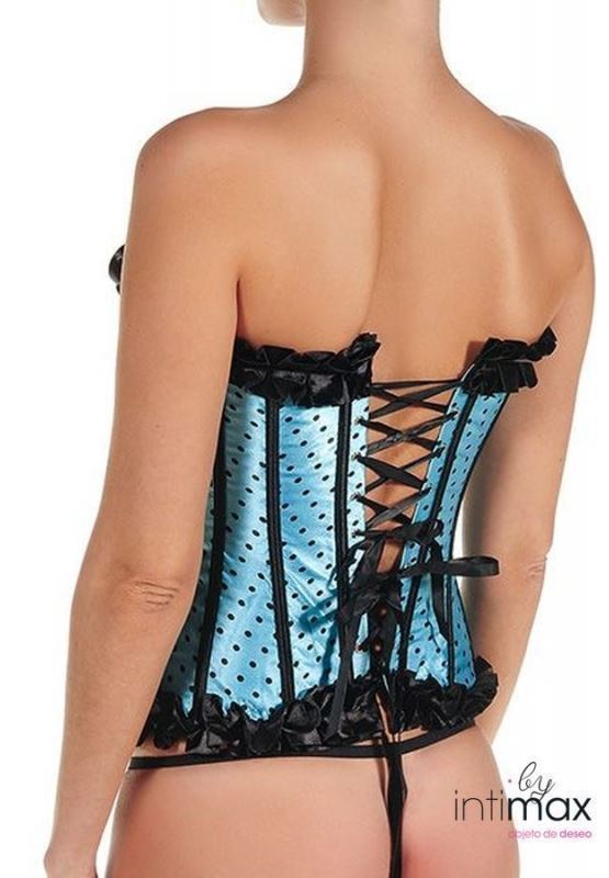 Corset Irene Azul con Topos Negros - Imagen 3