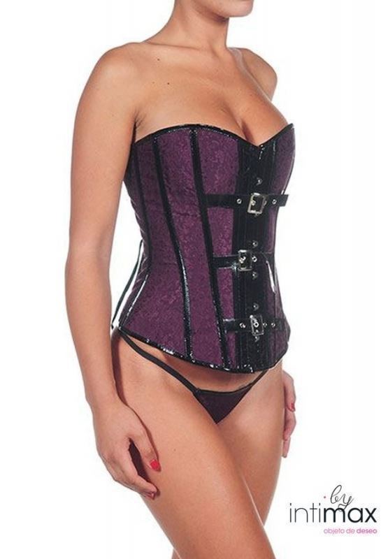 Corset negro de vinilo Daisy - Imagen 2