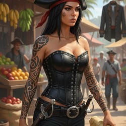 Corset Negro Polipiel con Adornos Metálicos - Imagen 1