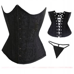 Corset negro Underbust (Bajo pecho) Hestia - Imagen 2
