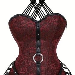 Corset Rojo y Negro Corsaria con Armadura - Imagen 2