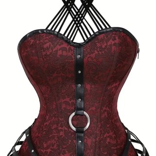 Corset Rojo y Negro Corsaria con Armadura - Imagen 2