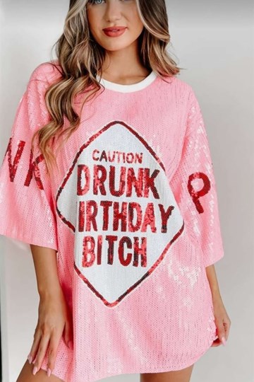 Vestido camiseta lentejuelas - Imagen 1