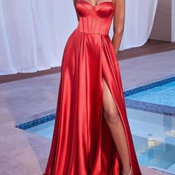 Vestido Largo Corset con abertura lateral. - Imagen 1