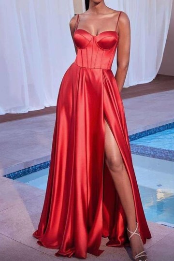 Vestido Largo Corset con abertura lateral. - Imagen 1