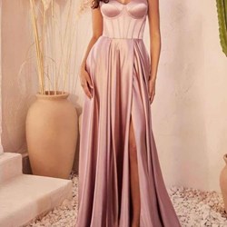 Vestido Largo Corset con abertura lateral. - Imagen 2