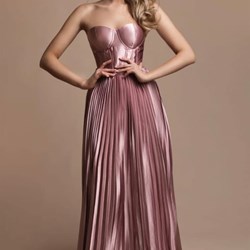 Vestido Largo Corset de Satén. - Imagen 2