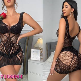 Vestido negro de red Teddy con pedreria. - Imagen 1